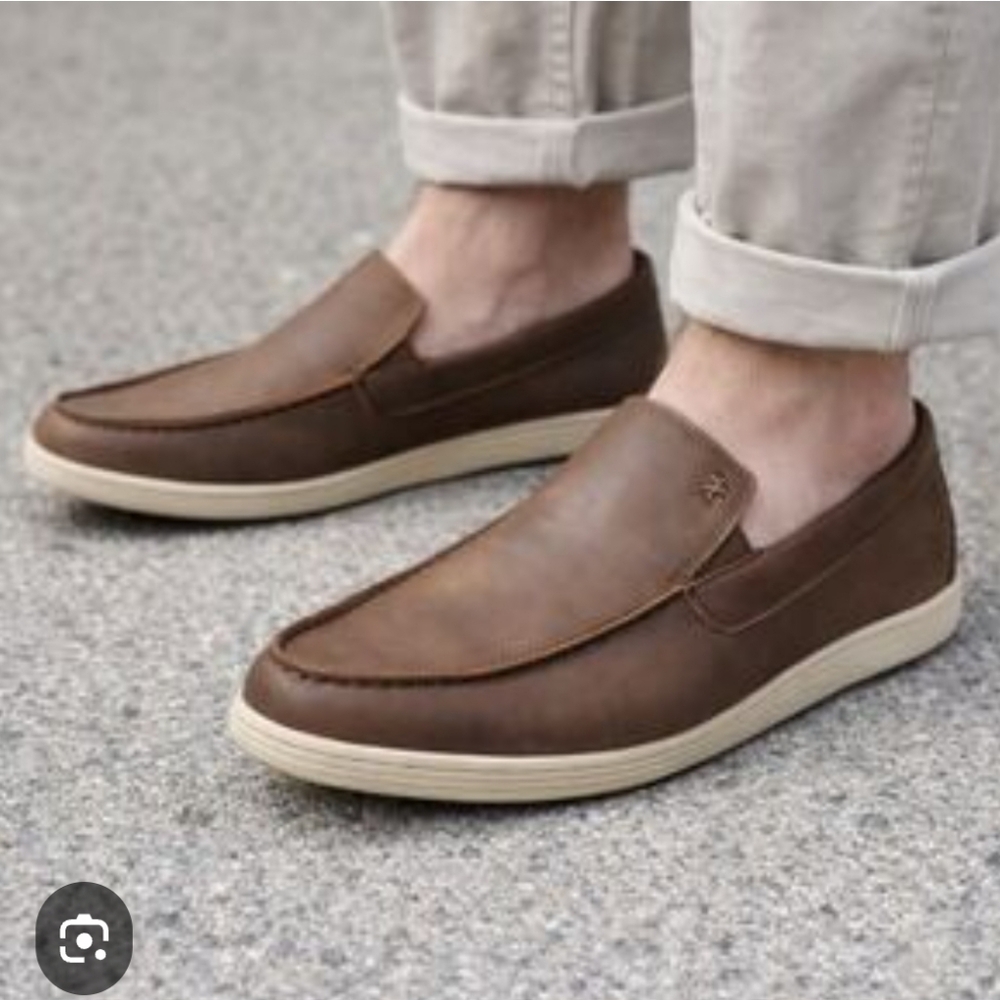 Izod Men's‎ Brown Leather Slip-On Loafers